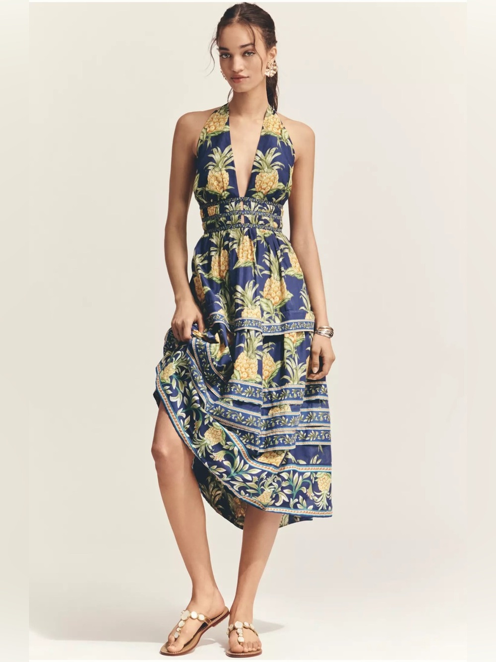 Farm Rio Delicate Pineapple Dress